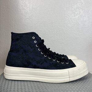 Converse CTAS Hi Top Platform Sneakers Womens 11 Purple Lace Floral Shoes Grunge